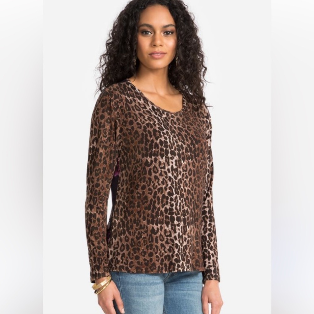 Johnny Was Regal Rose Leopard Print‎ Bamboo Top XL - Picture 3 of 9